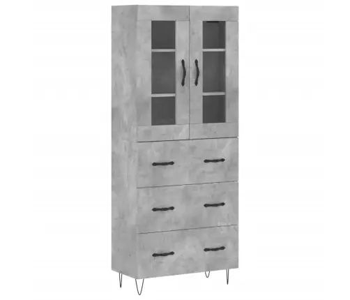 Augstais Skapis, Pelēks, 69,5X34X180 Cm, Inženierijas Koks Vidaxl