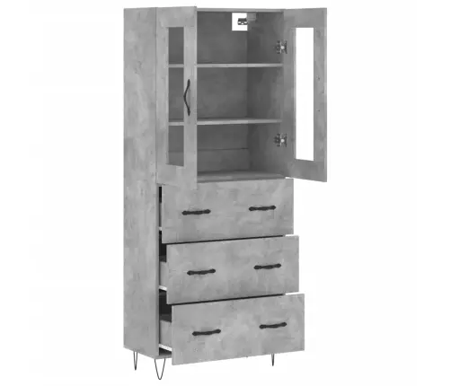 Augstais Skapis, Pelēks, 69,5X34X180 Cm, Inženierijas Koks Vidaxl