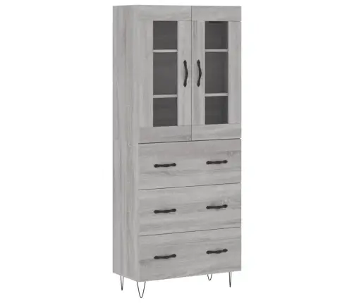 Augstais Skapis, Pelēks, 69,5X34X180 Cm, Inženierijas Koks Vidaxl