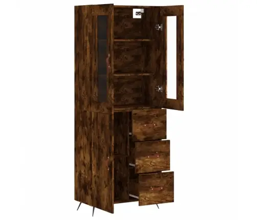 Kõrge Kapp, Suitsutatud Tamm, 69,5 X 34 X 180 cm Tehispuit