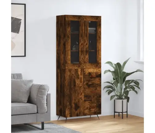 Kõrge Kapp, Suitsutatud Tamm, 69,5 X 34 X 180 cm Tehispuit