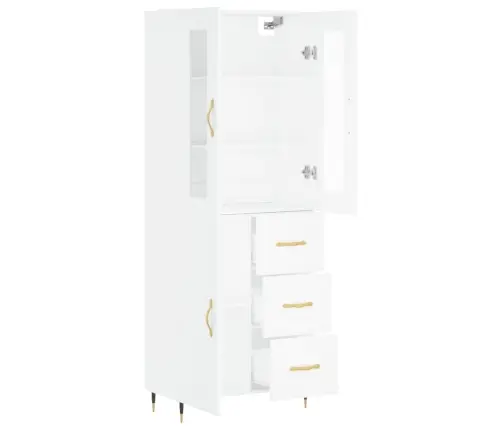 Komoda, Baltos Spalvos, 69,5X34X180cm Apdirbta Mediena