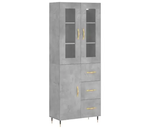 Komoda, Betono Pilkos Spalvos, 69,5X34X180cm Apdirbta Mediena