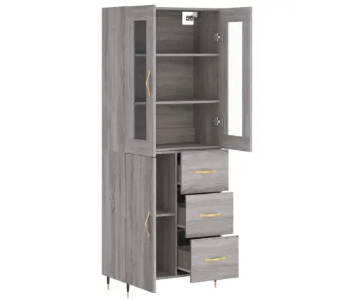 Kõrge Kapp, Hall Sonoma Tamm, 69,5 X 34 X 180 cm Tehispuit