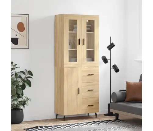 Augstais Skapis, Ozolkoka, 69,5X34X180 Cm, Inženierijas Koks Vidaxl