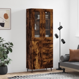 Kõrge Kapp, Suitsutatud Tamm, 69,5 X 34 X 180 cm Tehispuit