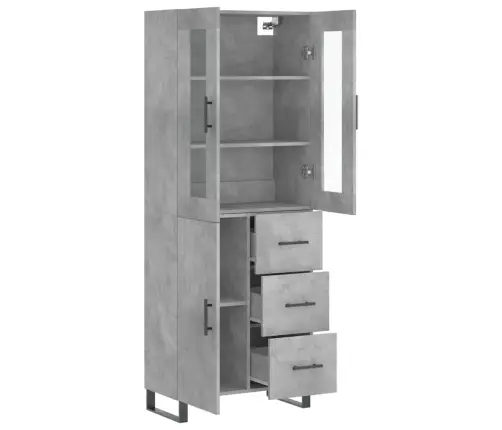 Augstais Skapis, Pelēks, 69,5X34X180 Cm, Inženierijas Koks Vidaxl