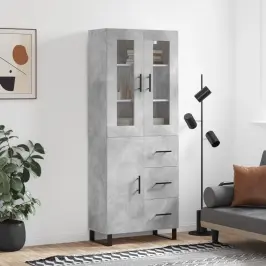 Kõrge Kapp, Betoonhall, 69,5 X 34 X 180 cmTehispuit