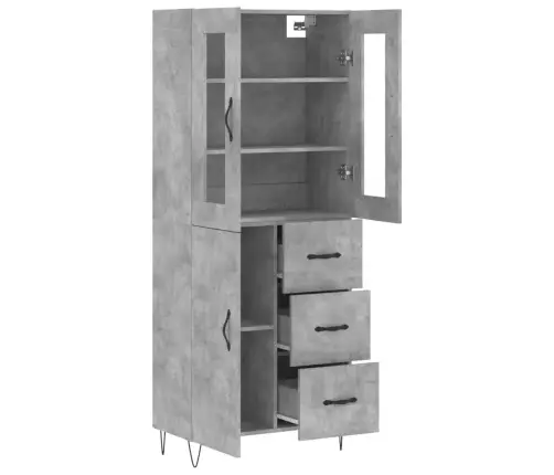 Augstais Skapis, Pelēks, 69,5X34X180 Cm, Inženierijas Koks Vidaxl