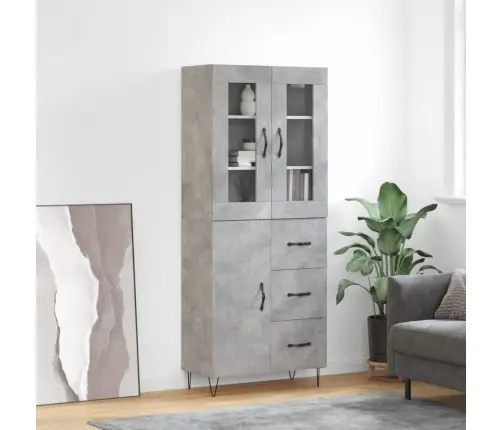 Augstais Skapis, Pelēks, 69,5X34X180 Cm, Inženierijas Koks Vidaxl