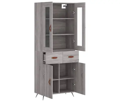 Kõrge Kapp, Hall Sonoma Tamm, 69,5 X 34 X 180 cm Tehispuit