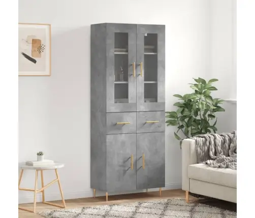 Augstais Skapis, Pelēks, 69,5X34X180 Cm, Inženierijas Koks Vidaxl