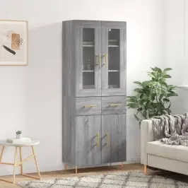 Kõrge Kapp, Hall Sonoma Tamm, 69,5 X 34 X 180 cm Tehispuit