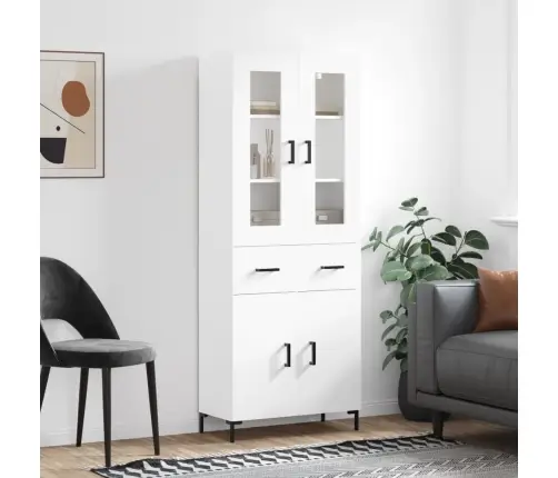 Augstais Skapis, Balts, 69,5X34X180 Cm, Inženierijas Koks Vidaxl