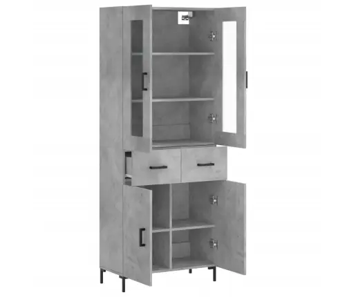 Kõrge Kapp, Betoonhall, 69,5 X 34 X 180 cmTehispuit