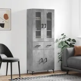 Augstais Skapis, Pelēks, 69,5X34X180 Cm, Inženierijas Koks Vidaxl