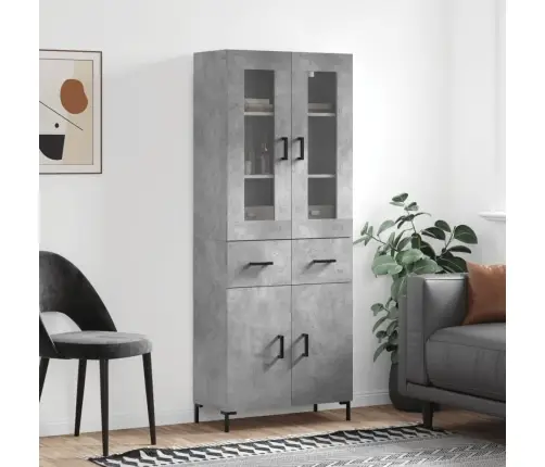 Kõrge Kapp, Betoonhall, 69,5 X 34 X 180 cmTehispuit