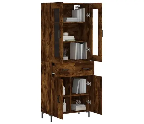 Kõrge Kapp, Suitsutatud Tamm, 69,5 X 34 X 180 cm Tehispuit