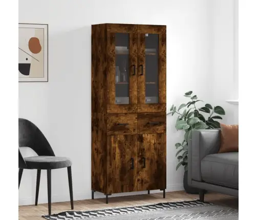 Kõrge Kapp, Suitsutatud Tamm, 69,5 X 34 X 180 cm Tehispuit