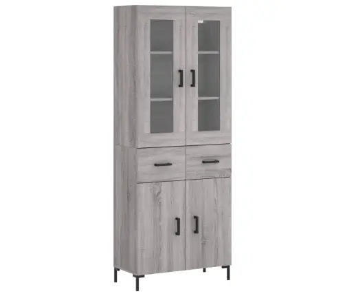 Komoda, Pilkos Ąžuolo Spalvos, 69,5X34X180cm Apdirbta Mediena