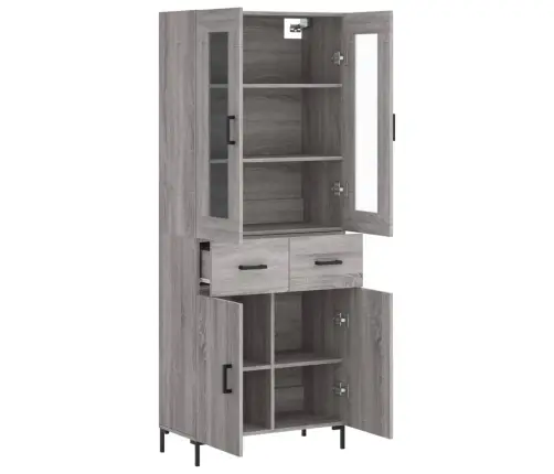 Komoda, Pilkos Ąžuolo Spalvos, 69,5X34X180cm Apdirbta Mediena