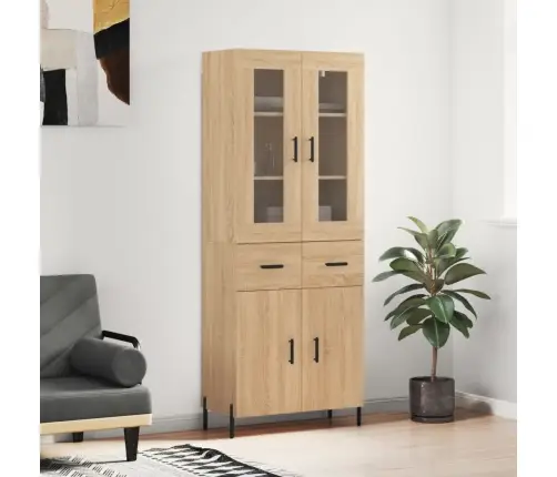 Augstais Skapis, Ozolkoka, 69,5X34X180 Cm, Inženierijas Koks Vidaxl