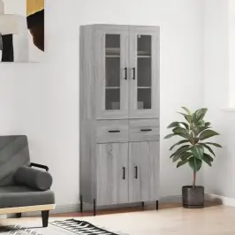 Augstais Skapis, Pelēks, 69,5X34X180 Cm, Inženierijas Koks Vidaxl