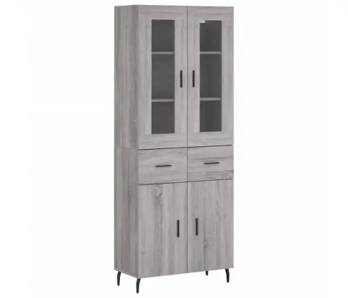 Augstais Skapis, Pelēks, 69,5X34X180 Cm, Inženierijas Koks Vidaxl