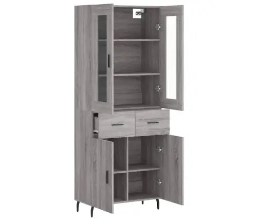 Augstais Skapis, Pelēks, 69,5X34X180 Cm, Inženierijas Koks Vidaxl