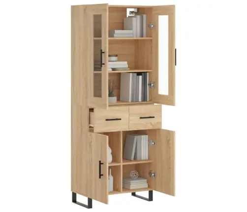 Komoda, Sonoma Ąžuolo Spalvos, 69,5X34X180cm Apdirbta Mediena