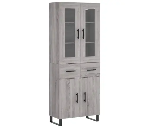 Komoda, Pilkos Ąžuolo Spalvos, 69,5X34X180cm Apdirbta Mediena