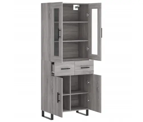 Komoda, Pilkos Ąžuolo Spalvos, 69,5X34X180cm Apdirbta Mediena