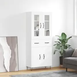 Augstais Skapis, Balts, 69,5X34X180 Cm, Inženierijas Koks Vidaxl