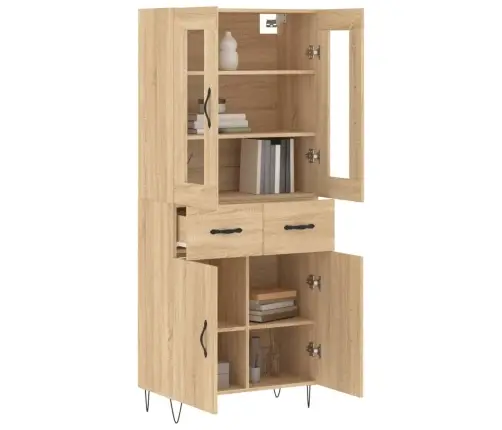 Augstais Skapis, Ozolkoka, 69,5X34X180 Cm, Inženierijas Koks Vidaxl