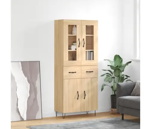 Augstais Skapis, Ozolkoka, 69,5X34X180 Cm, Inženierijas Koks Vidaxl