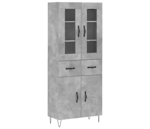 Augstais Skapis, Pelēks, 69,5X34X180 Cm, Inženierijas Koks Vidaxl