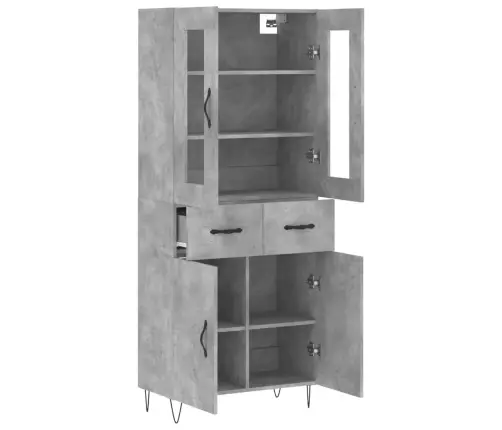 Augstais Skapis, Pelēks, 69,5X34X180 Cm, Inženierijas Koks Vidaxl