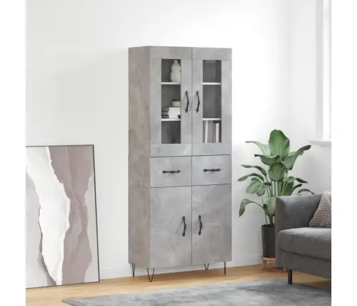 Augstais Skapis, Pelēks, 69,5X34X180 Cm, Inženierijas Koks Vidaxl