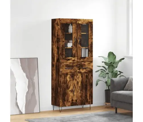 Komoda, Dūminio Ąžuolo Spalvos, 69,5X34X180cm Apdirbta Mediena