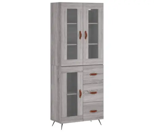 Komoda, Pilkos Ąžuolo Spalvos, 69,5X34X180cm Apdirbta Mediena