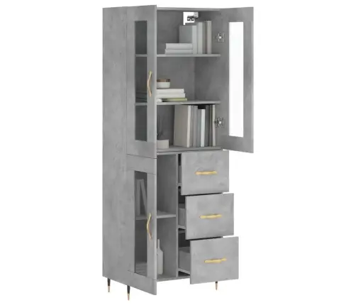 Kõrge Kapp, Betoonhall, 69,5 X 34 X 180 cmTehispuit