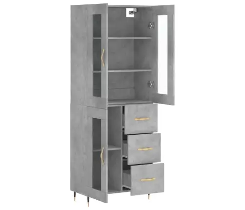 Kõrge Kapp, Betoonhall, 69,5 X 34 X 180 cmTehispuit