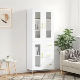 Augstais Skapis, Balts, 69,5X34X180 Cm, Inženierijas Koks Vidaxl