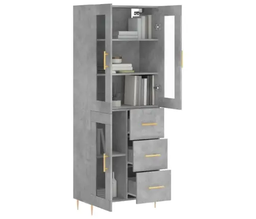 Kõrge Kapp, Betoonhall, 69,5 X 34 X 180 cmTehispuit