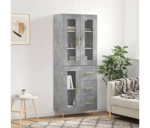 Kõrge Kapp, Betoonhall, 69,5 X 34 X 180 cmTehispuit