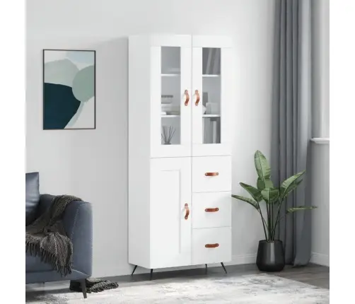 Augstais Skapis, Balts, 69,5X34X180 Cm, Inženierijas Koks Vidaxl