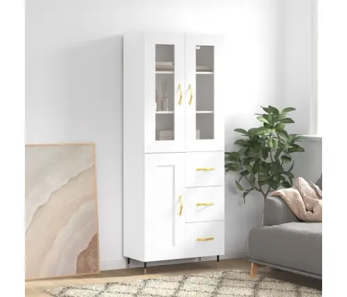 Augstais Skapis, Balts, 69,5X34X180 Cm, Inženierijas Koks Vidaxl