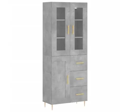 Kõrge Kapp, Betoonhall, 69,5 X 34 X 180 cmTehispuit