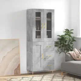 Augstais Skapis, Pelēks, 69,5X34X180 Cm, Inženierijas Koks Vidaxl
