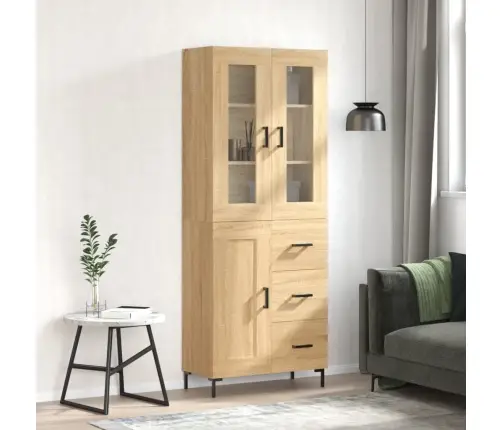 Komoda, Sonoma Ąžuolo Spalvos, 69,5X34X180cm Apdirbta Mediena